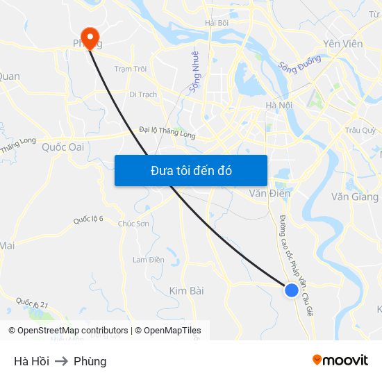 Hà Hồi to Phùng map