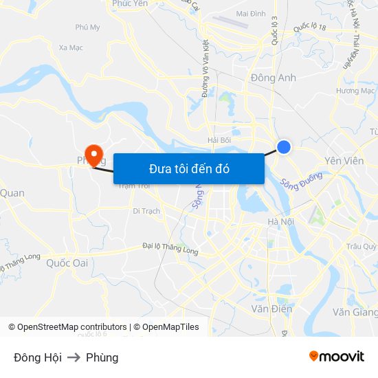 Đông Hội to Phùng map