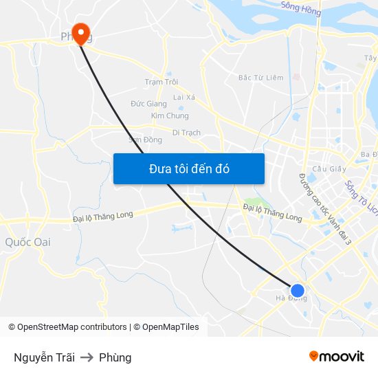 Nguyễn Trãi to Phùng map