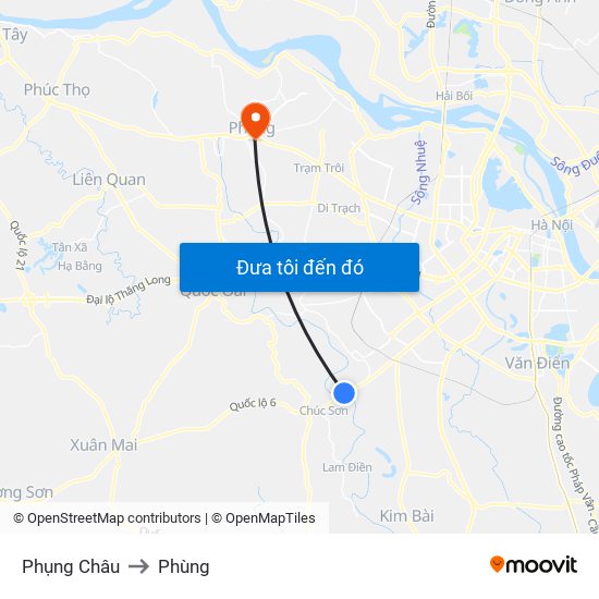 Phụng Châu to Phùng map