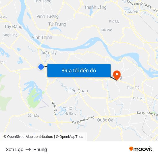 Sơn Lộc to Phùng map