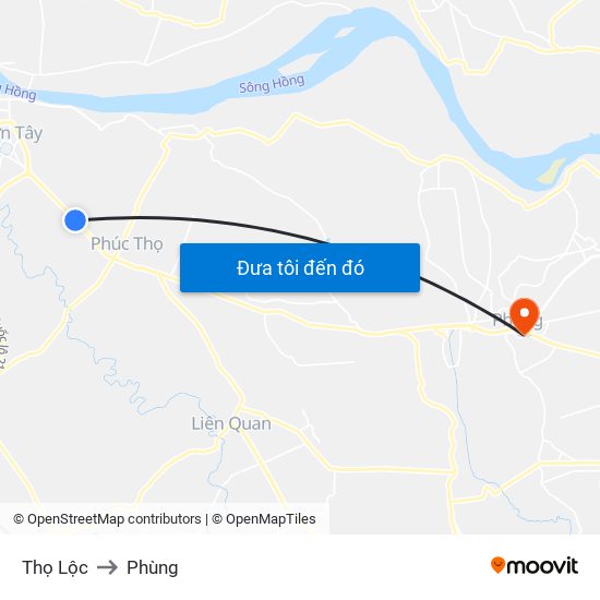 Thọ Lộc to Phùng map