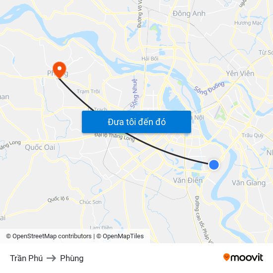 Trần Phú to Phùng map