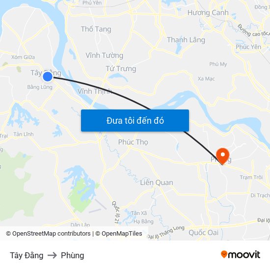 Tây Đằng to Phùng map