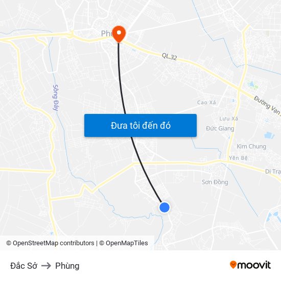 Đắc Sở to Phùng map