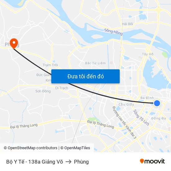 Bộ Y Tế - 138a Giảng Võ to Phùng map