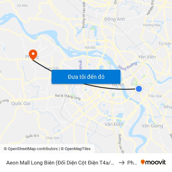 Aeon Mall Long Biên (Đối Diện Cột Điện T4a/2a-B Đường Cổ Linh) to Phùng map