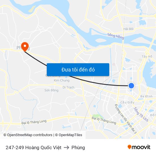 247-249 Hoàng Quốc Việt to Phùng map