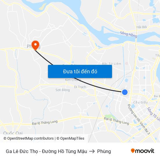 Ga Lê Đức Thọ - Đường Hồ Tùng Mậu to Phùng map