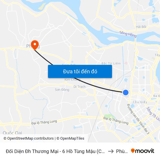 Đối Diện Đh Thương Mại - 6 Hồ Tùng Mậu (Cột Sau) to Phùng map