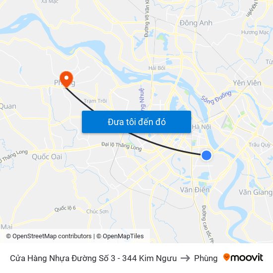 Cửa Hàng Nhựa Đường Số 3 - 344 Kim Ngưu to Phùng map