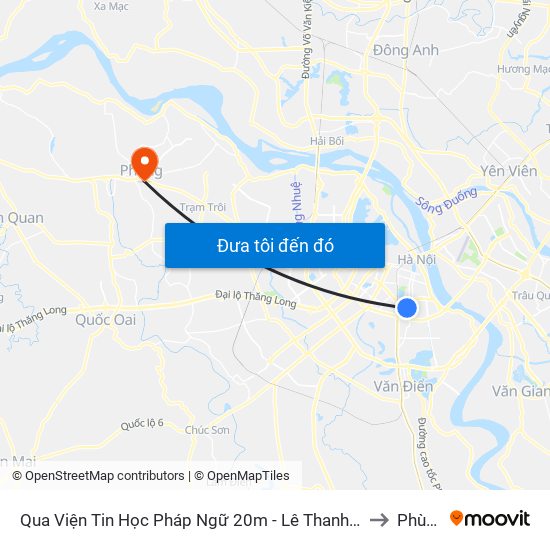 Qua Viện Tin Học Pháp Ngữ 20m - Lê Thanh Nghị to Phùng map