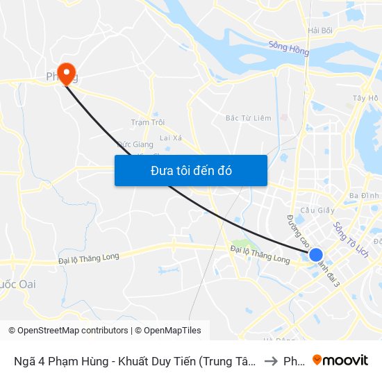 Ngã 4 Phạm Hùng - Khuất Duy Tiến (Trung Tâm Hội Nghị Quốc Gia) to Phùng map