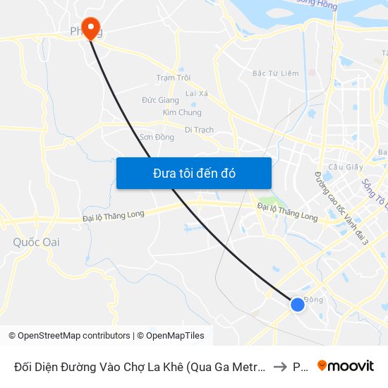 Đối Diện Đường Vào Chợ La Khê (Qua Ga Metro La Khê) - 405 Quang Trung (Hà Đông) to Phùng map