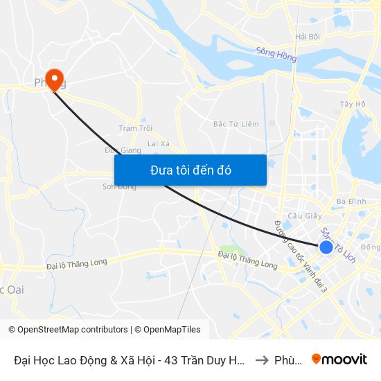 Đại Học Lao Động & Xã Hội - 43 Trần Duy Hưng to Phùng map