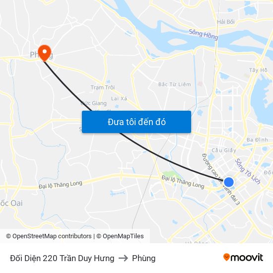 Đối Diện 220 Trần Duy Hưng to Phùng map