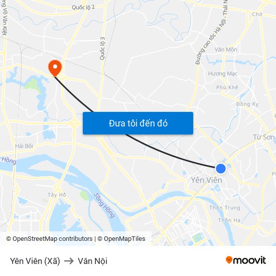 Yên Viên (Xã) to Vân Nội map