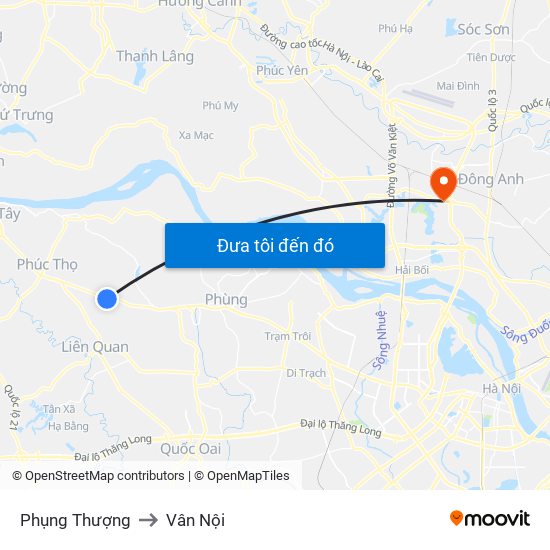 Phụng Thượng to Vân Nội map