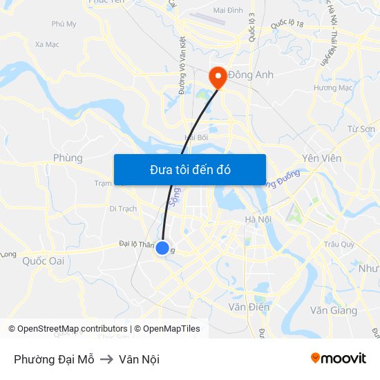 Phường Đại Mỗ to Vân Nội map