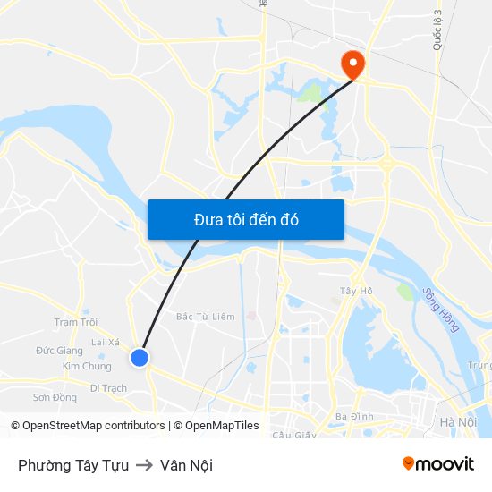 Phường Tây Tựu to Vân Nội map