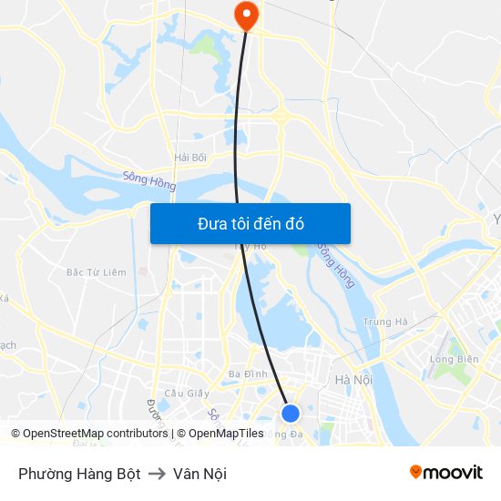 Phường Hàng Bột to Vân Nội map