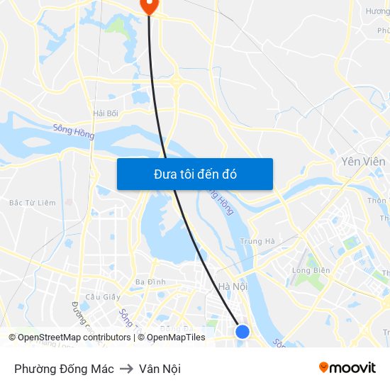 Phường Đống Mác to Vân Nội map