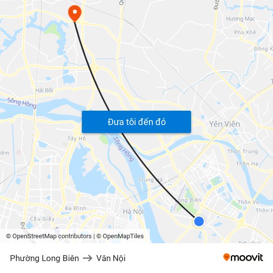 Phường Long Biên to Vân Nội map