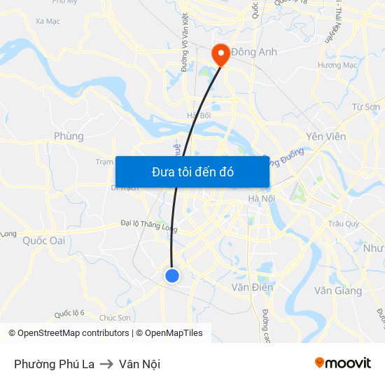 Phường Phú La to Vân Nội map