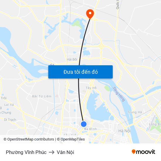 Phường Vĩnh Phúc to Vân Nội map