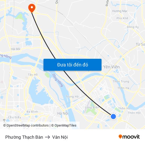 Phường Thạch Bàn to Vân Nội map