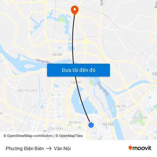 Phường Điện Biên to Vân Nội map
