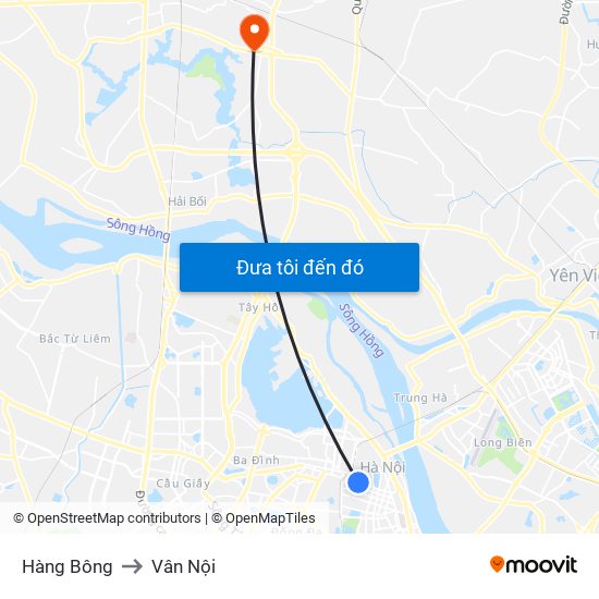 Hàng Bông to Vân Nội map