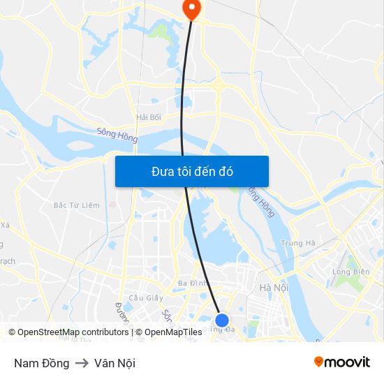 Nam Đồng to Vân Nội map