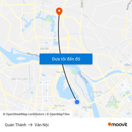 Quán Thánh to Vân Nội map