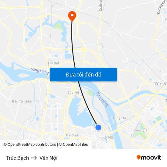 Trúc Bạch to Vân Nội map