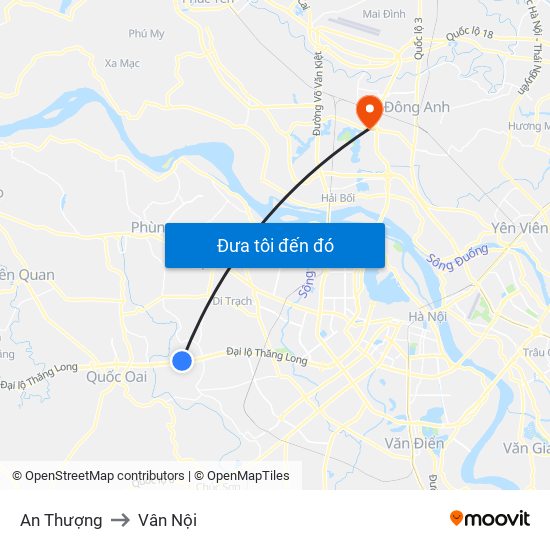 An Thượng to Vân Nội map