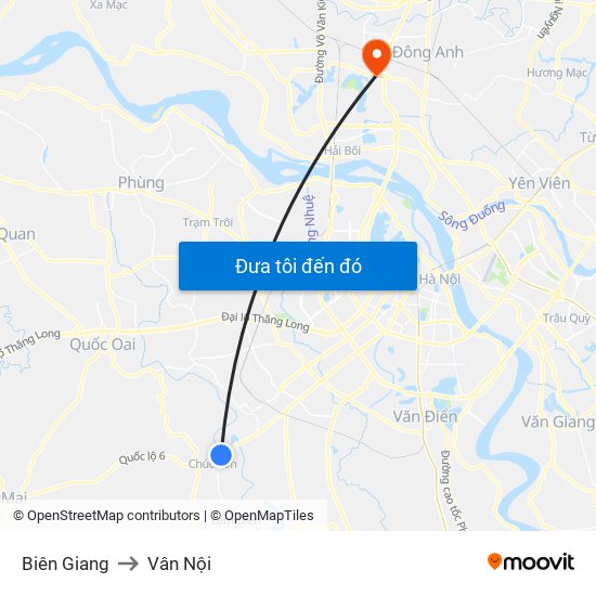 Biên Giang to Vân Nội map