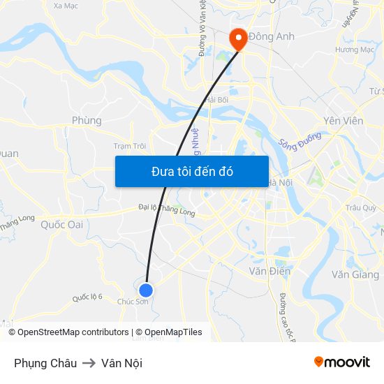 Phụng Châu to Vân Nội map