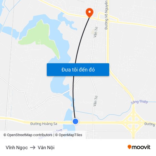 Vĩnh Ngọc to Vân Nội map