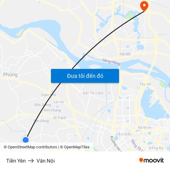 Tiền Yên to Vân Nội map