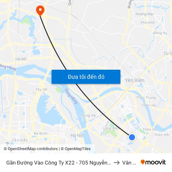 Gần Đường Vào Công Ty X22 - 705 Nguyễn Văn Linh to Vân Nội map