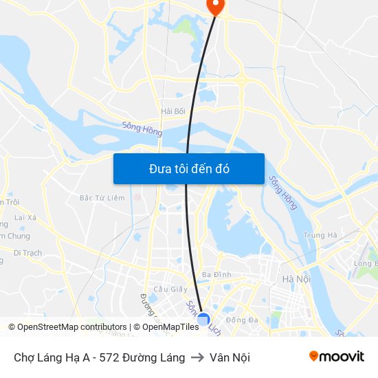 Chợ Láng Hạ A - 572 Đường Láng to Vân Nội map