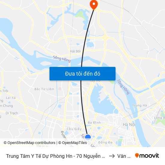 Trung Tâm Y Tế Dự Phòng Hn - 70 Nguyễn Chí Thanh to Vân Nội map