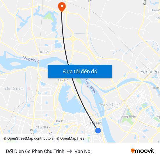 Đối Diện 6c Phan Chu Trinh to Vân Nội map