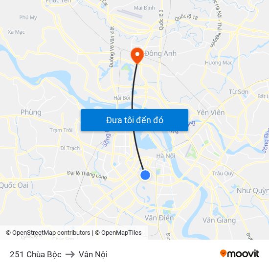 251 Chùa Bộc to Vân Nội map