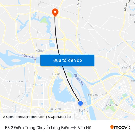 E3.2 Điểm Trung Chuyển Long Biên to Vân Nội map