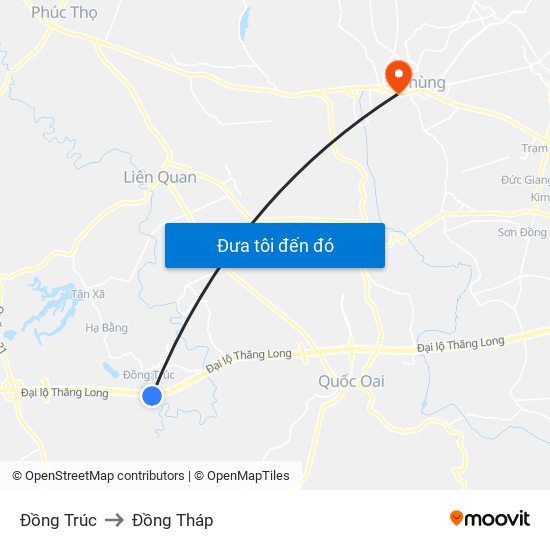 Đồng Trúc to Đồng Tháp map