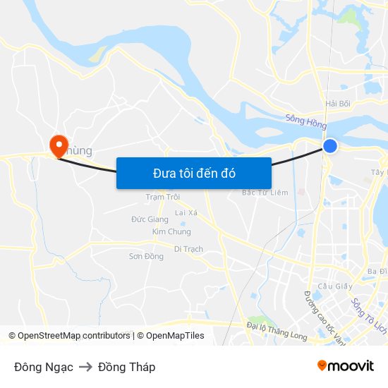 Đông Ngạc to Đồng Tháp map