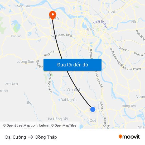 Đại Cường to Đồng Tháp map