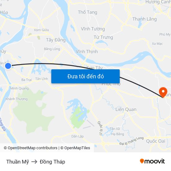 Thuần Mỹ to Đồng Tháp map